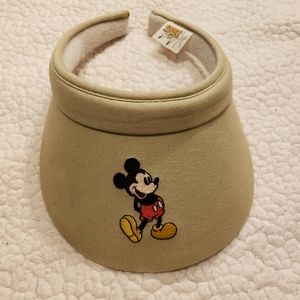 Goofy Hat Co Mickey Mouse Sun Visor Khaki Tan Embroidered Hat Vintage